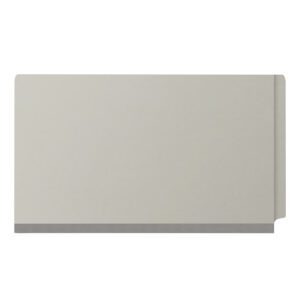 Pressboard Classification Folders, Full Cut End Tab, Legal Size, 2 Dividers, Light Grey (Box of 10) - Image 3