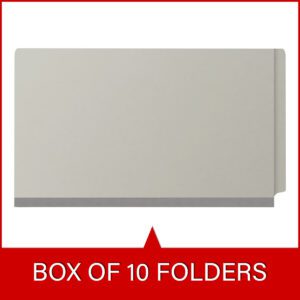 Pressboard Classification Folders, Full Cut End Tab, Legal Size, 2 Dividers, Light Grey (Box of 10) - Image 6