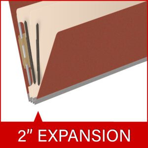 Pressboard Classification Folders, Full Cut End Tab, Legal Size, 2 Dividers, Brick Red (Box of 10) - Image 7