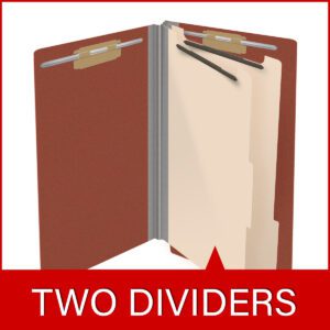 Pressboard Classification Folders, Full Cut End Tab, Legal Size, 2 Dividers, Brick Red (Box of 10) - Image 8
