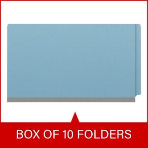 Pressboard Classification Folders, Full Cut End Tab, Legal Size, 3 Dividers, Blue (Box of 10) - Image 6