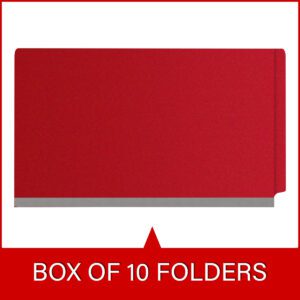 Pressboard Classification Folders, Full Cut End Tab, Legal Size, 3 Dividers, Dark Red (Box of 10) - Image 6