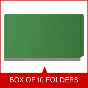 Pressboard Classification Folders, Full Cut End Tab, Legal Size, 3 Dividers, Moss Green (Box of 10) - Image 6