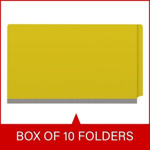 Pressboard Classification Folders, Full Cut End Tab, Legal Size, 3 Dividers, Yellow (Box of 10) - Image 6