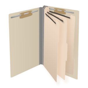 18 Pt. Manila Classification Folders, Full Cut End Tab, Legal Size, 3 Dividers (Box of 10) - Image 4