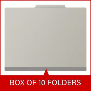 25 Pt. Pressboard Classification Folders, 2/5 Cut ROC Top Tab, Letter Size, 1 Divider, Light Grey (Box of 10) - Image 6