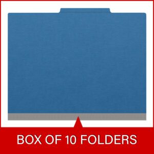 25 Pt. Pressboard Classification Folders, 2/5 Cut ROC Top Tab, Letter Size, 1 Divider, Blue (Box of 10) - Image 6