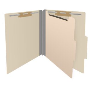 25 Pt. Pressboard Classification Folders, 2/5 Cut ROC Top Tab, Letter Size, 1 Divider, Manila (Box of 10) - Image 4