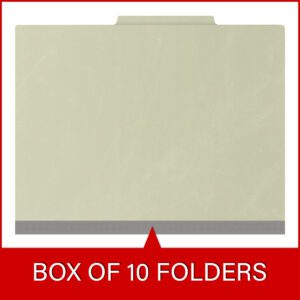 25 Pt. Pressboard Classification Folders, 2/5 Cut ROC Top Tab, Letter Size, 2 Dividers, Light Green (Box of 10) - Image 6