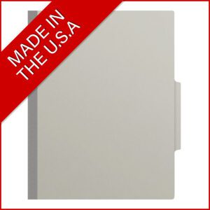 25 Pt. Pressboard Classification Folders, 2/5 Cut ROC Top Tab, Letter Size, 2 Dividers, Light Grey (Box of 10) - Image 5