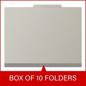 25 Pt. Pressboard Classification Folders, 2/5 Cut ROC Top Tab, Letter Size, 2 Dividers, Light Grey (Box of 10) - Image 6