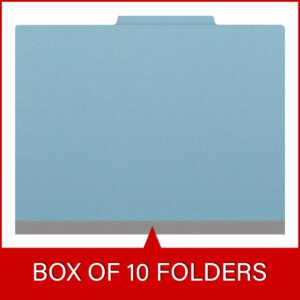 25 Pt. Pressboard Classification Folders, 2/5 Cut ROC Top Tab, Letter Size, 3 Dividers, Light Blue (Box of 10) - Image 6