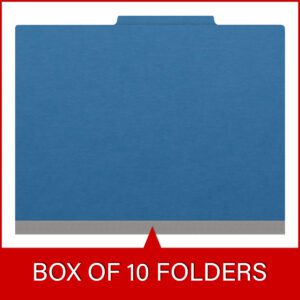 25 Pt. Pressboard Classification Folders, 2/5 Cut ROC Top Tab, Letter Size, 3 Dividers, Royal Blue (Box of 10) - Image 6