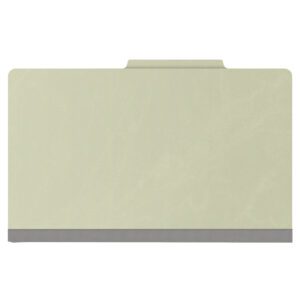 25 Pt. Pressboard Classification Folders, 2/5 Cut ROC Top Tab, Legal Size, 1 Divider, Light Green (Box of 10) - Image 3