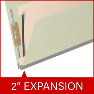 25 Pt. Pressboard Classification Folders, 2/5 Cut ROC Top Tab, Legal Size, 1 Divider, Light Green (Box of 10) - Image 7
