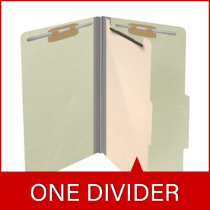 25 Pt. Pressboard Classification Folders, 2/5 Cut ROC Top Tab, Legal Size, 1 Divider, Light Green (Box of 10) - Image 8