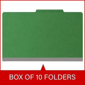 25 Pt. Pressboard Classification Folders, 2/5 Cut ROC Top Tab, Legal Size, 1 Divider, Green (Box of 10) - Image 6