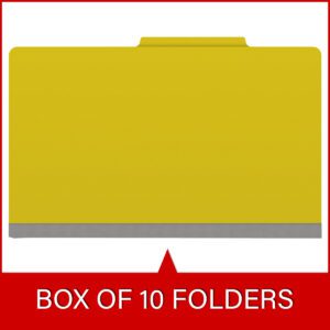 25 Pt. Pressboard Classification Folders, 2/5 Cut ROC Top Tab, Legal Size, 1 Divider, Yellow (Box of 10) - Image 6