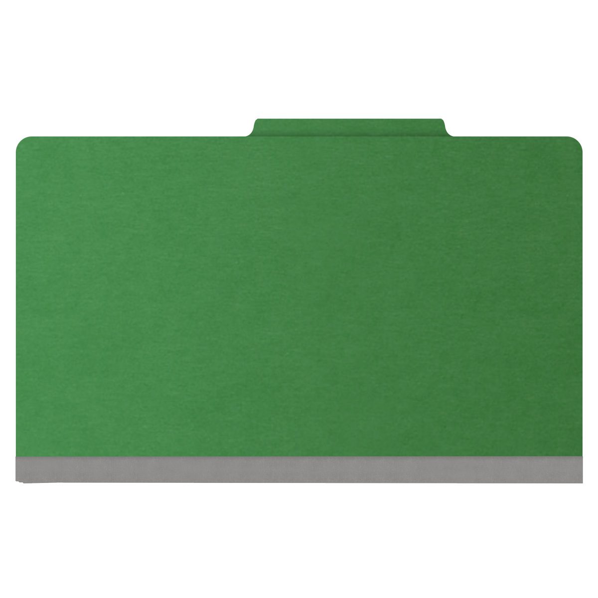 25 Pt. Pressboard Classification Folders, 2/5 Cut ROC Top Tab, Legal Size, 2 Dividers, Green
