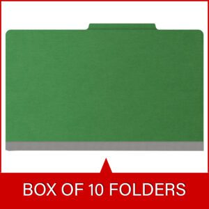 25 Pt. Pressboard Classification Folders, 2/5 Cut ROC Top Tab, Legal Size, 2 Dividers, Green (Box of 10) - Image 6