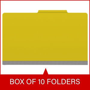 25 Pt. Pressboard Classification Folders, 2/5 Cut ROC Top Tab, Legal Size, 2 Dividers, Yellow (Box of 10) - Image 6