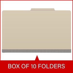 25 Pt. Pressboard Classification Folders, 2/5 Cut ROC Top Tab, Legal Size, 2 Dividers, Manila (Box of 10) - Image 6