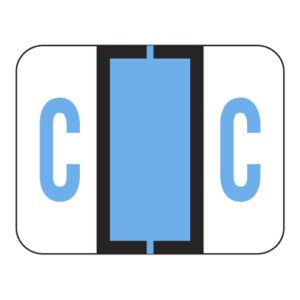 File Doctor Compatible Alpha Labels, Letter "C", Blue, Laminated Stock, 1" X 1-1/4" Individual Letters - Roll of 500 - Image 1