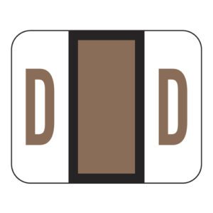 File Doctor Compatible Alpha Labels, Letter "D", Brown, Laminated Stock, 1" X 1-1/4" Individual Letters - Roll of 500 - Image 1