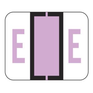 File Doctor Compatible Alpha Labels, Letter "E", Lilac, Laminated Stock, 1" X 1-1/4" Individual Letters - Roll of 500 - Image 1