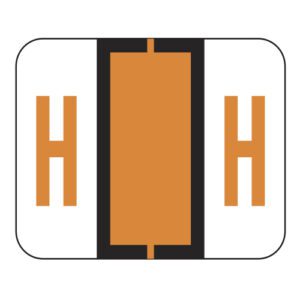 File Doctor Compatible Alpha Labels, Letter "H", Orange, Laminated Stock, 1" X 1-1/4" Individual Letters - Roll of 500 - Image 1