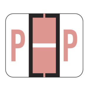 File Doctor Compatible Alpha Labels, Letter "P", Pink, Laminated Stock, 1" X 1-1/4" Individual Letters - Roll of 500 - Image 1