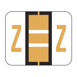 File Doctor Compatible Alpha Labels, Letter "Z", Fluorescent Orange, Laminated Stock, 1" X 1-1/4" Individual Letters - Roll of 500