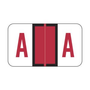 Jeter 5100 Compatible Alpha Labels, Letter "A", Red, Laminated Stock, 15/16" X 1-5/8" Individual Letters - Roll of 500