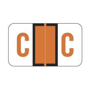 Jeter 5100 Compatible Alpha Labels, Letter "C", Dark Orange, Laminated Stock, 15/16" X 1-5/8" Individual Letters - Roll of 500