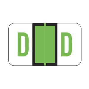 Jeter 5100 Compatible Alpha Labels, Letter "D", Light Green, Laminated Stock, 15/16" X 1-5/8" Individual Letters - Roll of 500