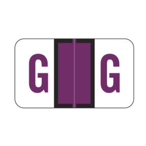 Jeter 5100 Compatible Alpha Labels, Letter "G", Purple, Laminated Stock, 15/16" X 1-5/8" Individual Letters - Roll of 500