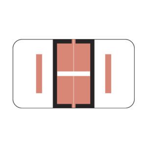 Jeter 5100 Compatible Alpha Labels, Letter "I", Pink, Laminated Stock, 15/16" X 1-5/8" Individual Letters - Roll of 500
