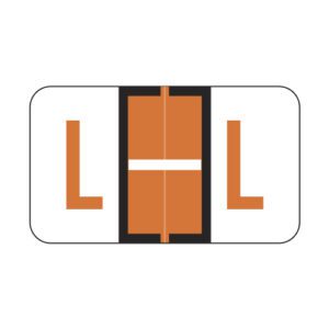 Jeter 5100 Compatible Alpha Labels, Letter "L", Dark Orange, Laminated Stock, 15/16" X 1-5/8" Individual Letters - Roll of 500