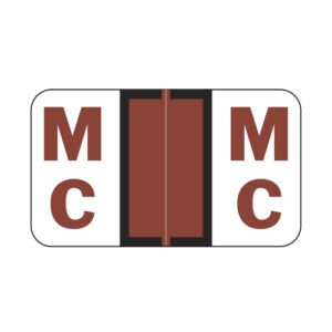 Jeter 5100 Compatible Alpha Labels, Letter "Mc", Brown, Laminated Stock, 15/16" X 1-5/8" Individual Letters - Roll of 500