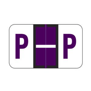 Jeter 5100 Compatible Alpha Labels, Letter "P", Purple, Laminated Stock, 15/16" X 1-5/8" Individual Letters - Roll of 500