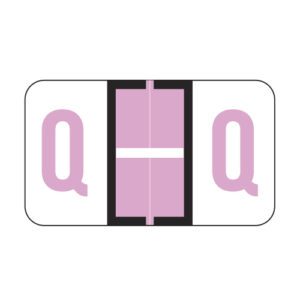 Jeter 5100 Compatible Alpha Labels, Letter "Q", Lilac, Laminated Stock, 15/16" X 1-5/8" Individual Letters - Roll of 500
