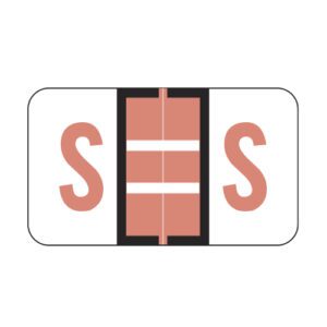 Jeter 5100 Compatible Alpha Labels, Letter "S", Pink, Laminated Stock, 15/16" X 1-5/8" Individual Letters - Roll of 500 - Image 1