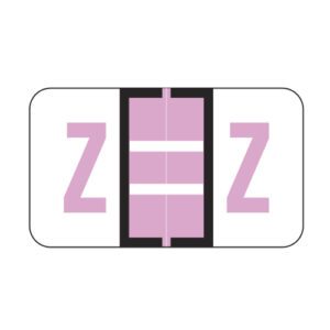 Jeter 5100 Compatible Alpha Labels, Letter "Z", Lilac, Laminated Stock, 15/16" X 1-5/8" Individual Letters - Roll of 500