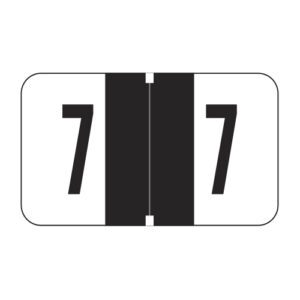 Jeter 7300 Compatible Numeric Labels, Number "7", Black, Laminated Stock, 15/16" X 1-5/8" Individual Numbers - Roll of 500