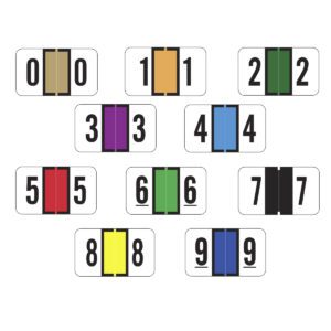 Jeter 7300 Compatible Numeric Labels, Laminated Stock, 15/16" X 1-5/8", Starter Set - 10 Rolls of 500