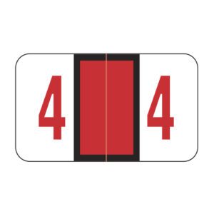 POS 3500 Compatible Numeric Labels, Number "4", Laminated Stock, 15/16" X 1-5/8" Individual Numbers - Roll of 500