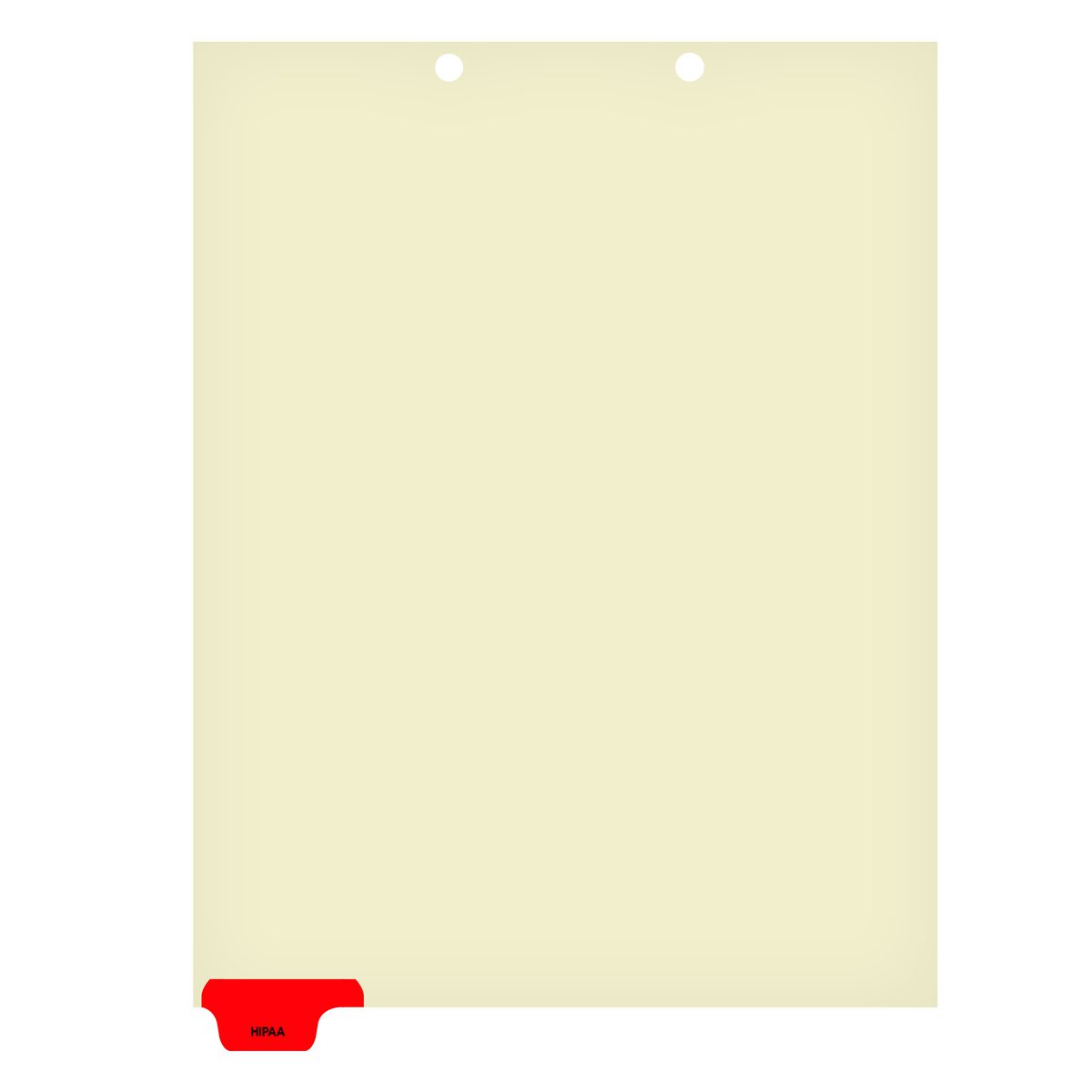 Individual Stock Chart Divider Tabs, HIPAA, Red, Bottom Tab, 1/6th Cut
