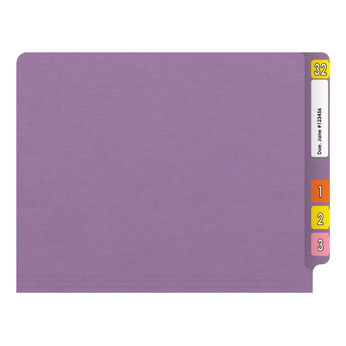 11 pt Color Folders, Full Cut 2-Ply End Tab, Letter Size, Lavender (Box ...