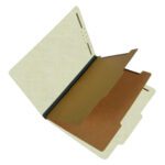 SJ Paper S61901 Match 25 Pt. Pressboard Classification Folders, 2/5 Cut ROC Top Tab, Legal Size, 2 Dividers, Green (Box of 15)