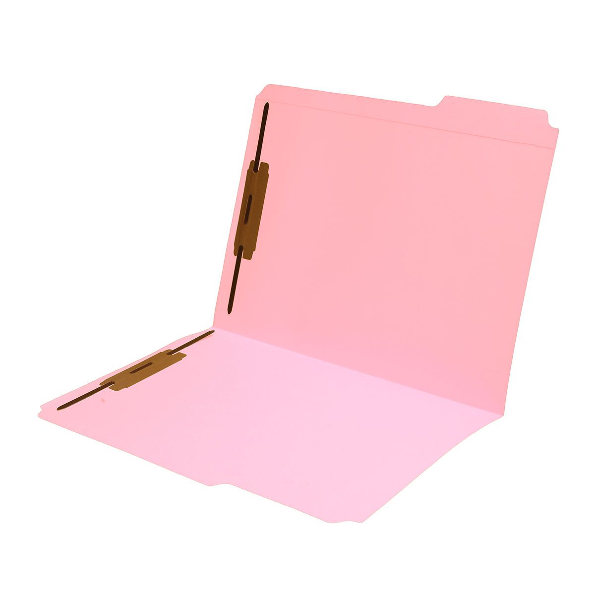 11 pt Pink Folders, 1/3 Cut Reinforced Top Tab Assorted, Letter Size, Fastener Pos 1 and 3